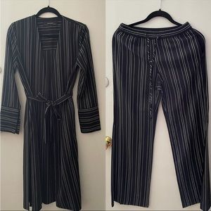 ZARA BASIC LONG BLAZER(S)& PANTS(XS) SET